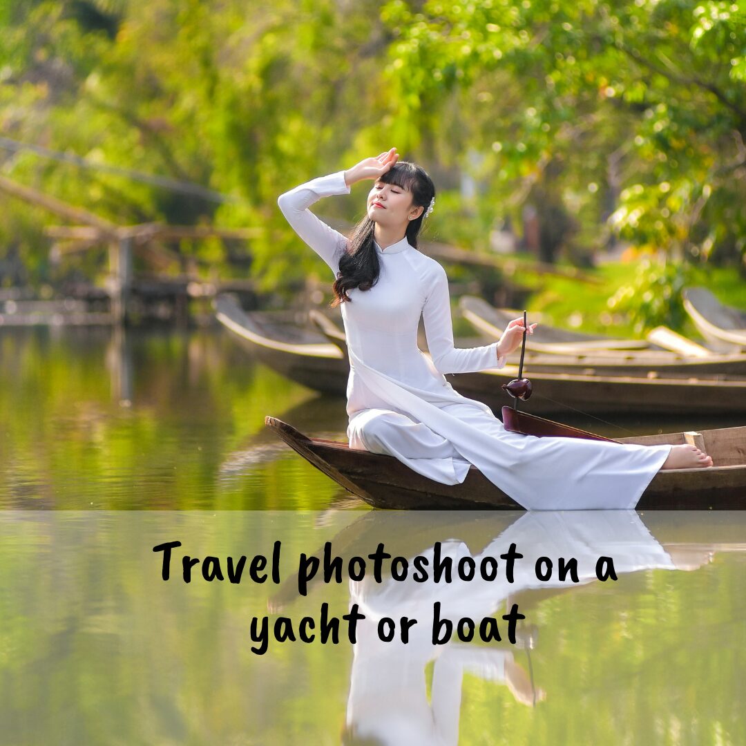 Travel photoshoot on a yacht or boat